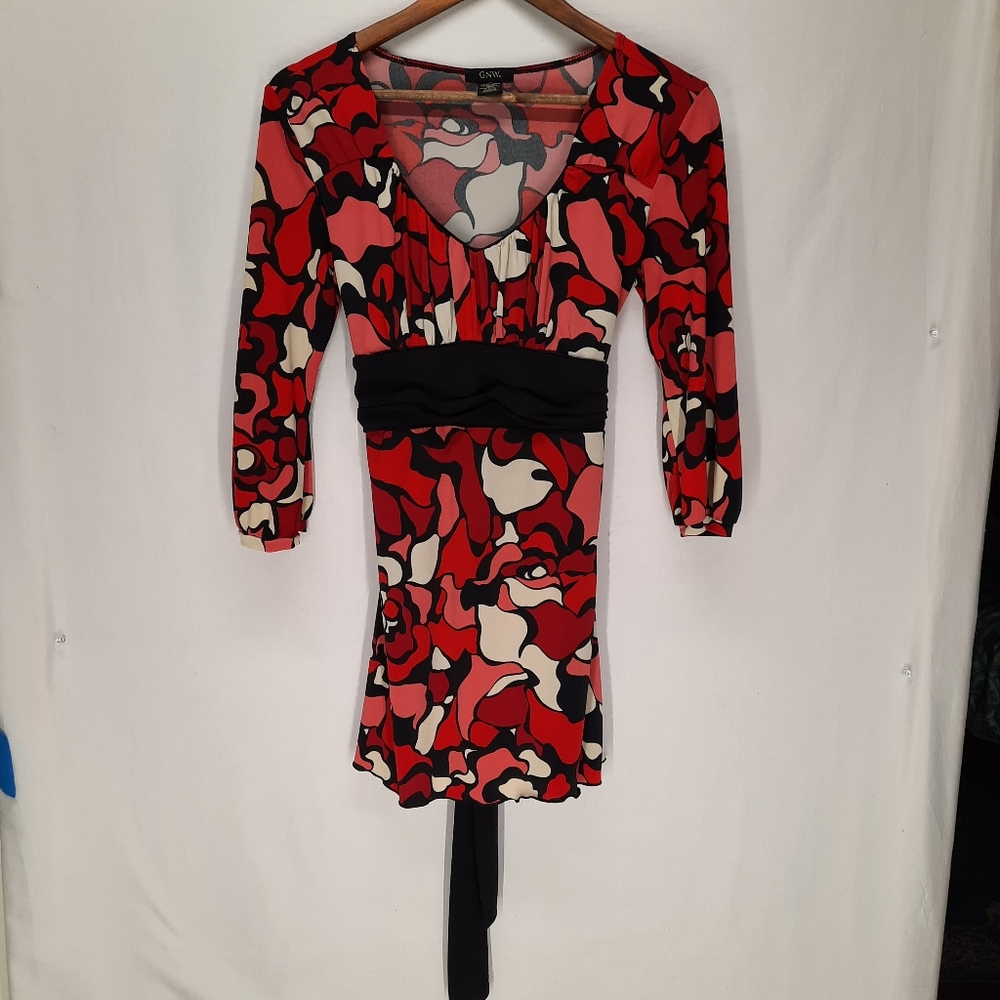 GNW red patterned dress